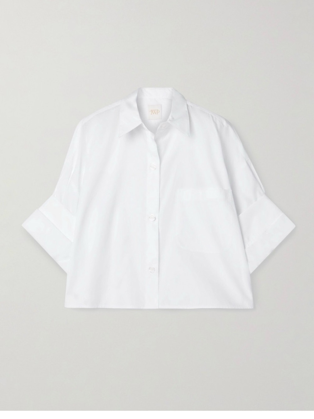 TWP Next Ex Cropped Cotton-Poplin Shirt - White